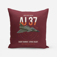 Thumbnail for Saab AJ 37 Viggen design on dark red pillow