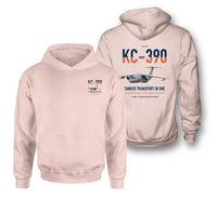 Thumbnail for Embraer KC-390 Millennium design on pink double-side hoodie, double-side print
