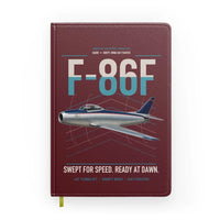 Thumbnail for F-86F Sabre design on dark red notebook