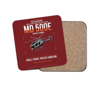 Thumbnail for MD Helicopters MD 500E design on dark red 1 piece coaster