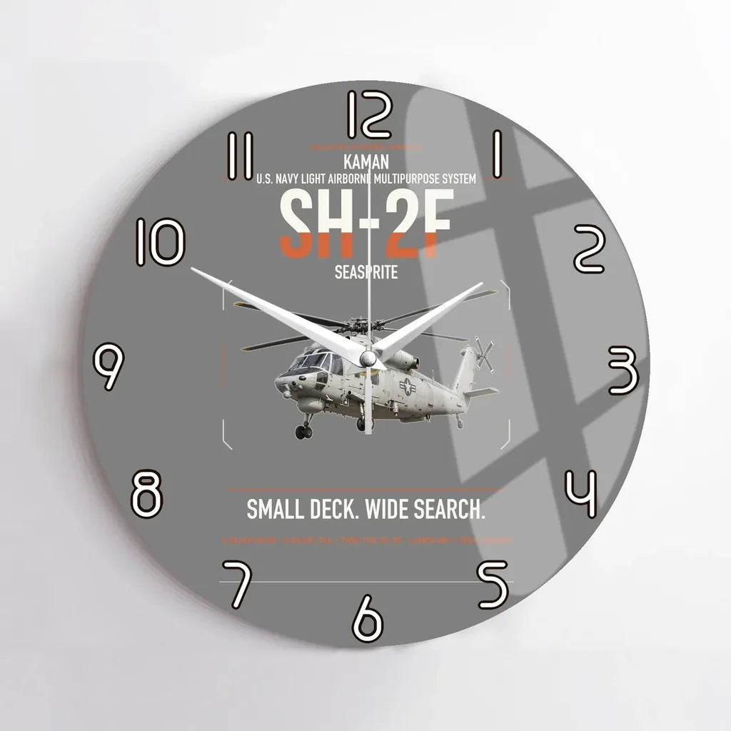 Kaman SH-2F Seasprite design on gray no frame wall clock