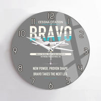 Thumbnail for Cessna Citation Bravo design on gray no frame wall clock