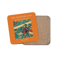 Thumbnail for The Observer's Eye - Designed Coasters design on orange 1-piece