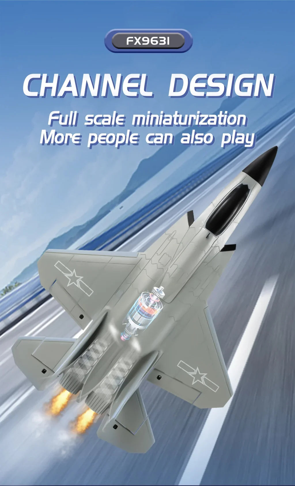 Thelink FX9631 RC Plane 2.4G 4Channels Airplane J-35 Remote Control - view 13