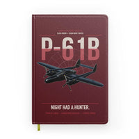 Thumbnail for P-61B Black Widow design on dark red notebook
