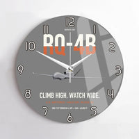 Thumbnail for RQ-4B Global Hawk design on gray no frame wall clock