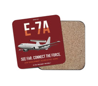 Thumbnail for E-7A Wedgetail design on dark red 1 piece coaster