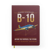 Thumbnail for Martin B-10 design on dark red notebook
