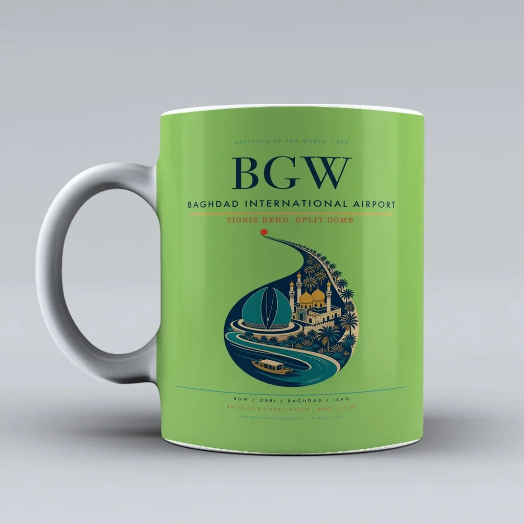 Baghdad International Airport BGW Mug - Light Green