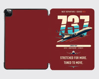 Thumbnail for Boeing 737 MAX 10 design on dark red ipad tablet case
