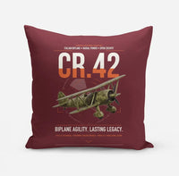 Thumbnail for Fiat CR.42 Falco design on dark red pillow