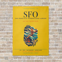 Thumbnail for San Francisco International Airport SFO vertical canvas print - no frame - yellow background