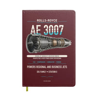 Thumbnail for AE 3007 design on dark red notebook