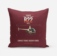 Thumbnail for Robinson R22 Beta II design on dark red pillow