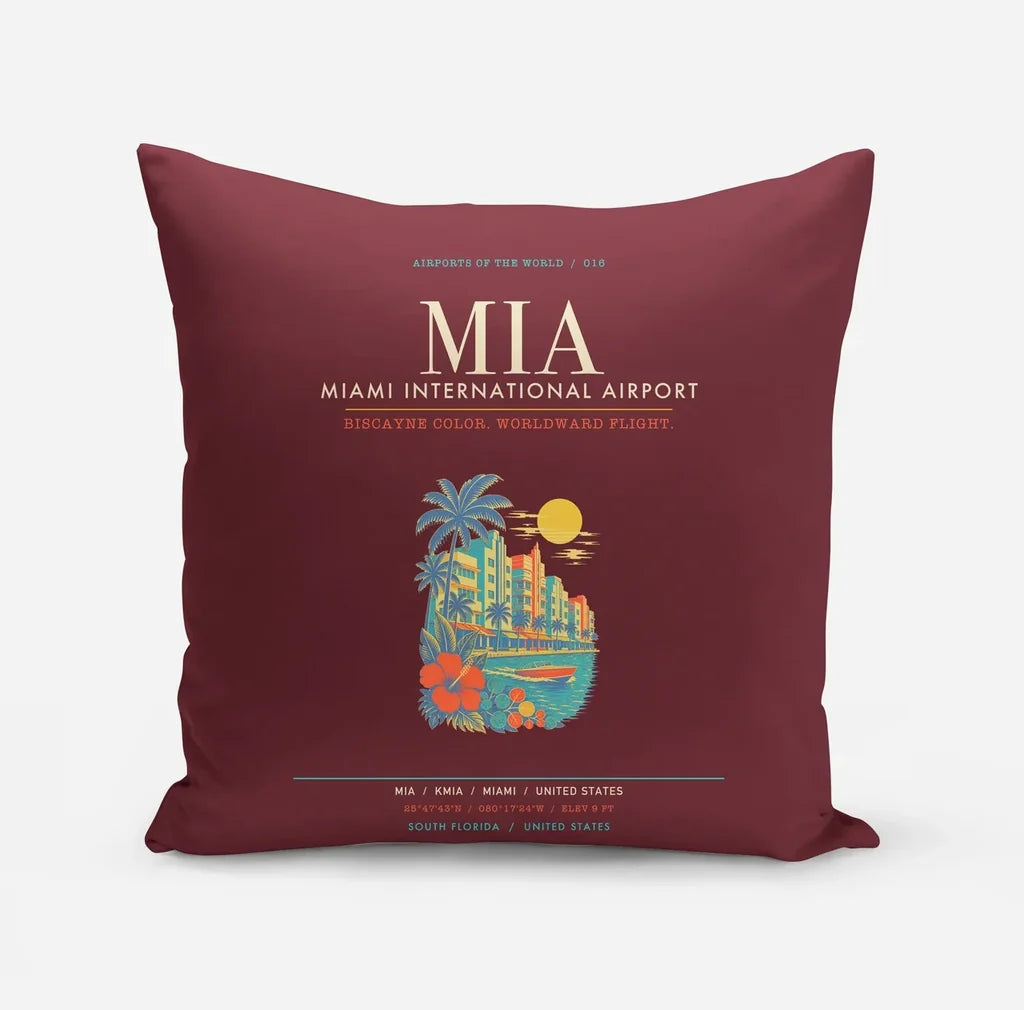 Miami International Airport MIA - Dark Red