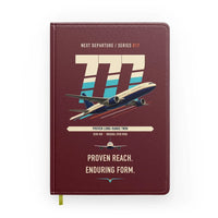 Thumbnail for Boeing 777-200ER design on dark red notebook