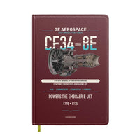 Thumbnail for CF34-8E design on dark red notebook
