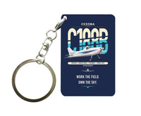 Thumbnail for Cessna A188B AgTruck design on navy blue designed key chain, double-side print