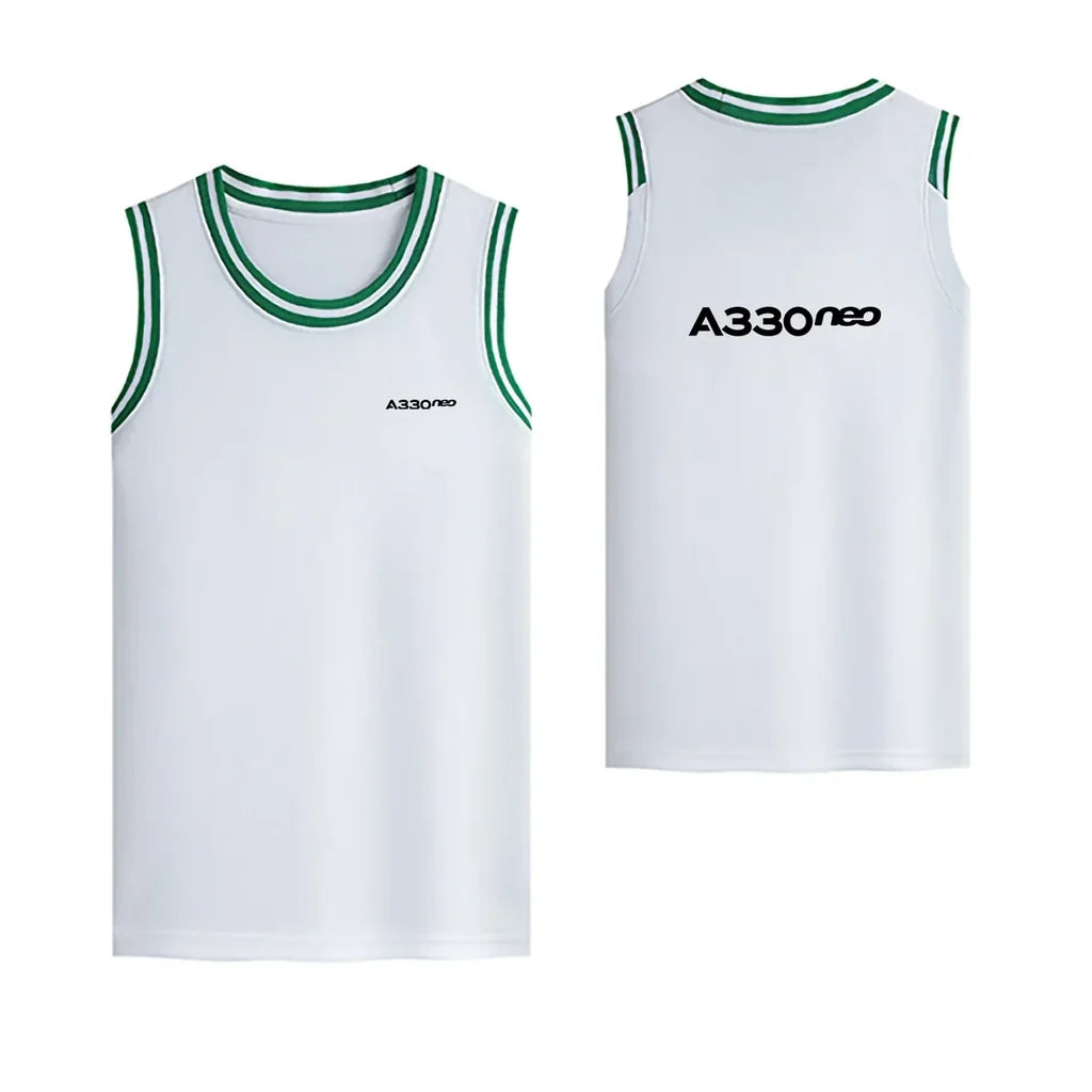 A330neo & Text Designed Basketball Style Sports Tank Tops - view 12