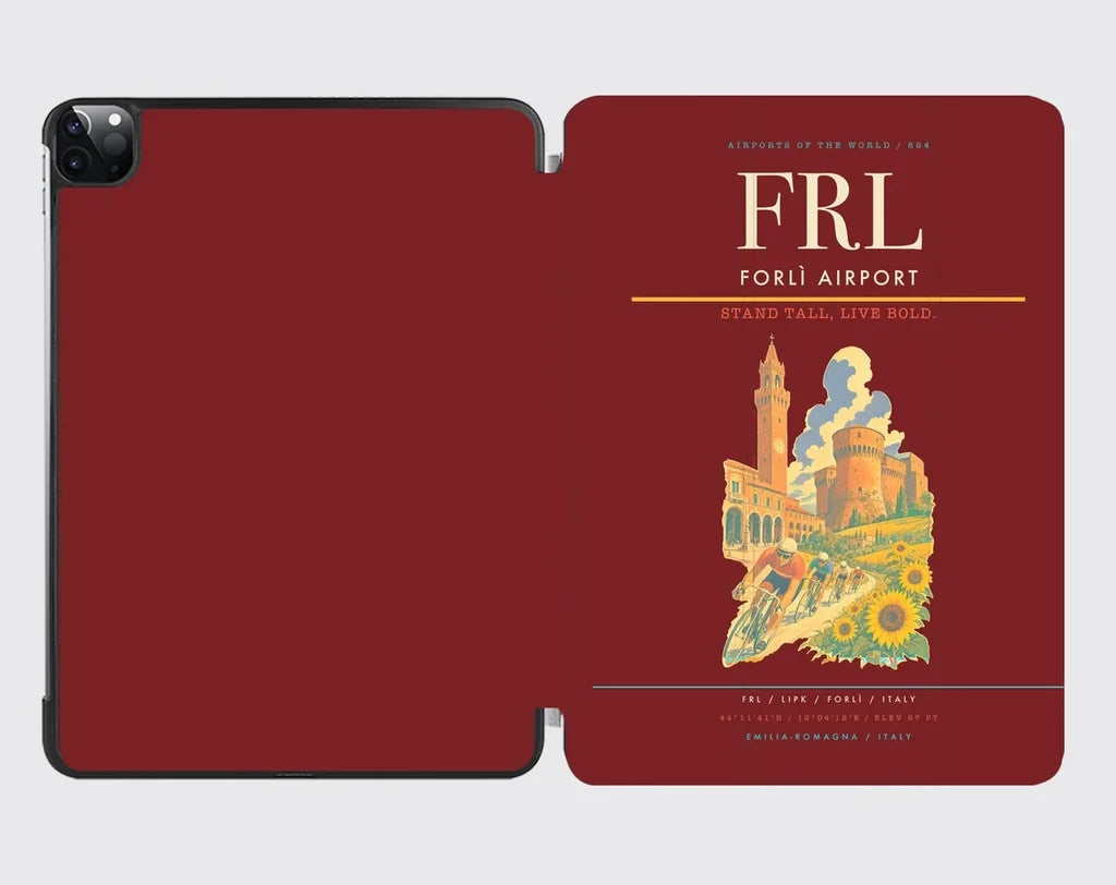 Forlì Airport (FRL) design on dark red ipad tablet case