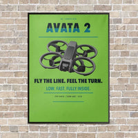Thumbnail for DJI Avata 2 vertical canvas print - framed - light green background