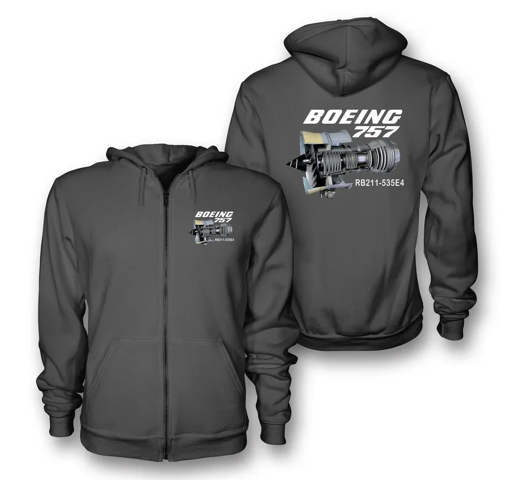 Boeing 757 & Rolls Royce Engine (RB211) Designed Zipped Hoodies - view 12