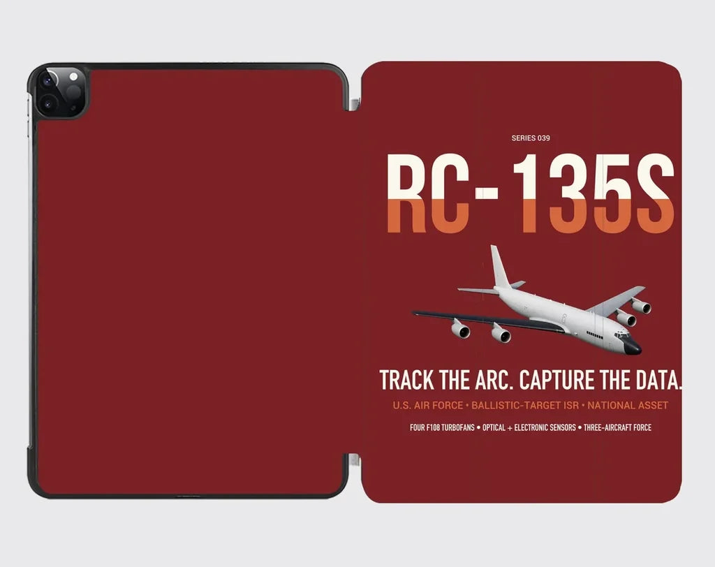 RC-135S Cobra Ball design on dark red ipad tablet case