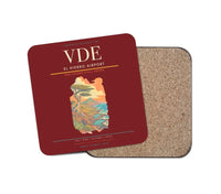 Thumbnail for El Hierro Airport (VDE) design on dark red 1 piece coaster