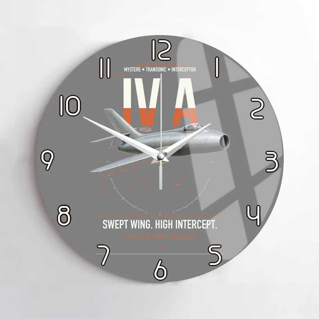 Dassault Mystère IV A design on gray no frame wall clock