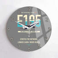 Thumbnail for Embraer E195 design on gray no frame wall clock