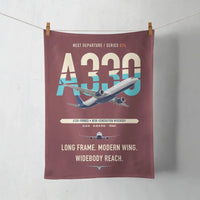 Thumbnail for Airbus A330-900neo design on dark red towel