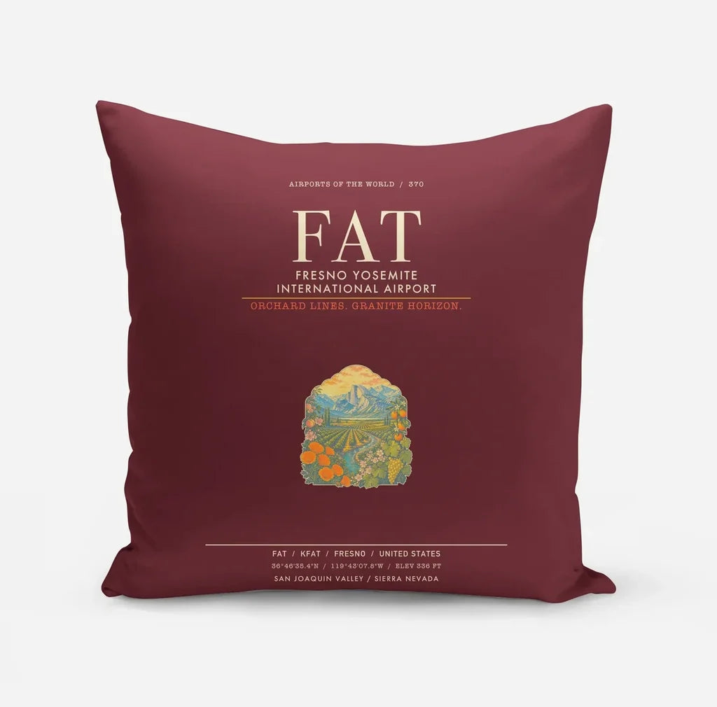 Fresno Yosemite International Airport FAT - Dark Red