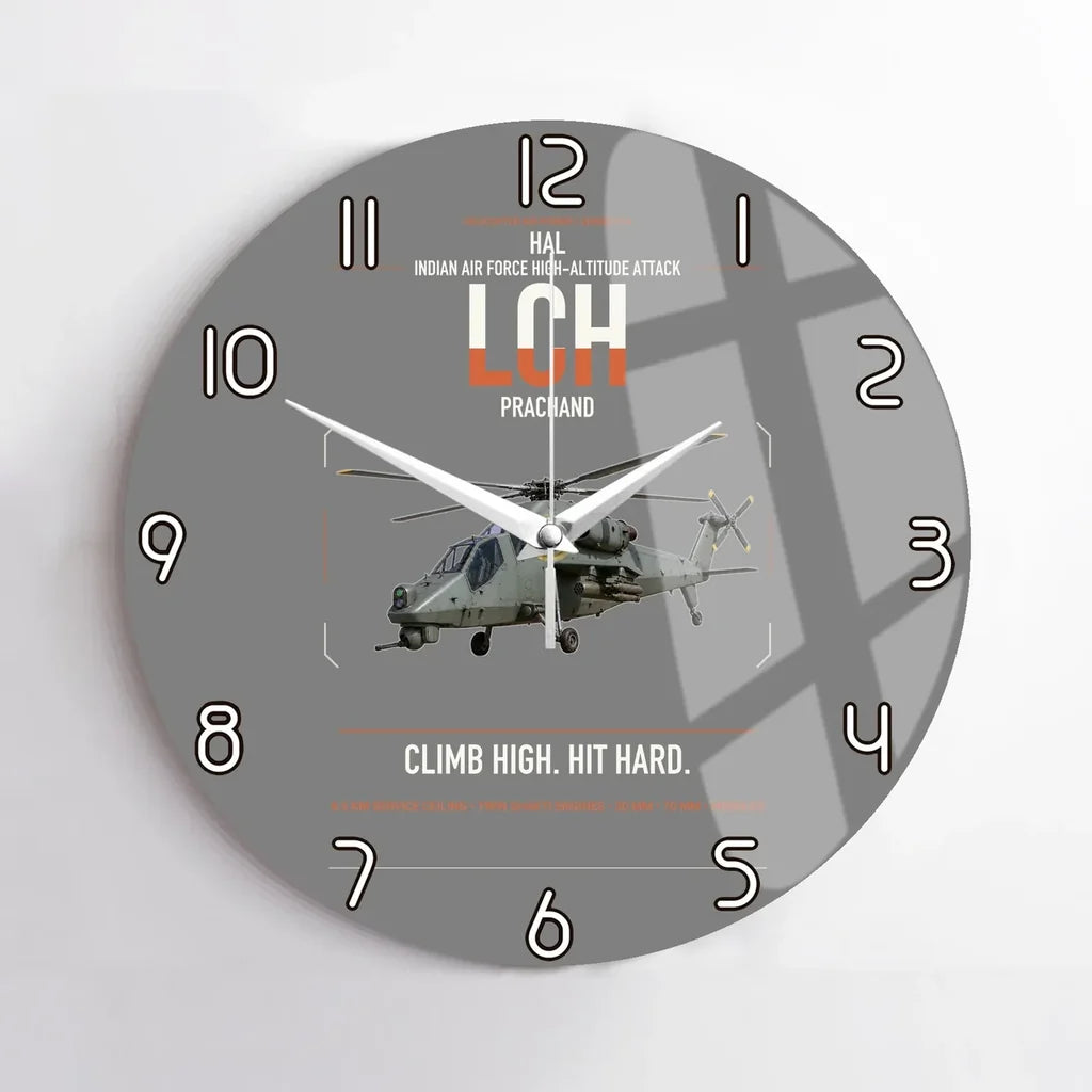 HAL LCH Prachand design on gray no frame wall clock