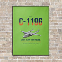 Thumbnail for C-119G Flying Boxcar vertical canvas print - framed - light green background