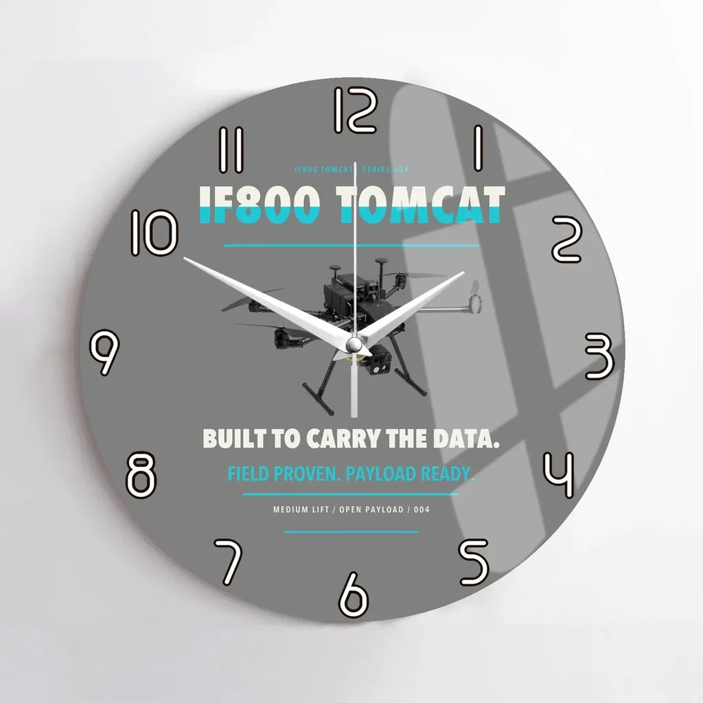 Inspired Flight IF800 Tomcat design on gray no frame wall clock