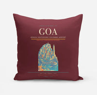 Thumbnail for Genoa Cristoforo Colombo Airport (GOA) design on dark red pillow