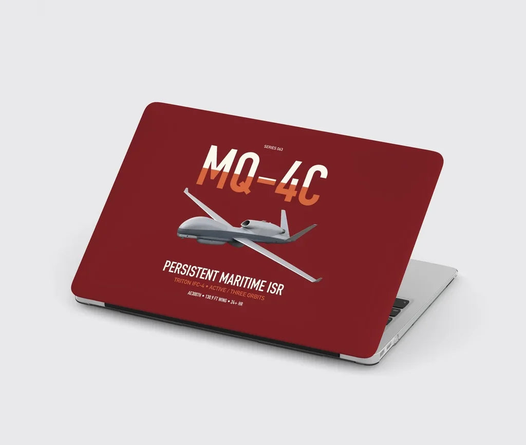 MQ-4C Triton IFC-4 design on dark red MacBook case