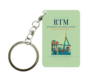 Thumbnail for Rotterdam The Hague Airport (RTM) design on light green key chain