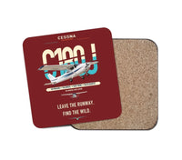 Thumbnail for Cessna 180J Skywagon design on dark red 1 piece coaster