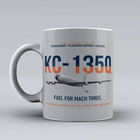 Thumbnail for KC-135Q Blackbird Tanker design on light gray ceramic mug, double-side print