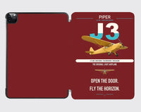 Thumbnail for Piper J-3 Cub design on dark red ipad tablet case