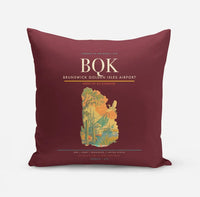 Thumbnail for Brunswick Golden Isles Airport (BQK) design on dark red pillow