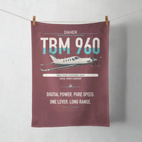 Thumbnail for Daher TBM 960 design on dark red towel