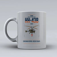 Thumbnail for Kaman HH-43B Huskie design on light gray ceramic mug, double-side print