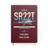 Thumbnail for Cirrus SR22T design on dark red notebook