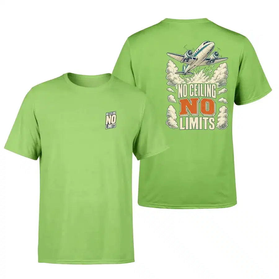 SIGNAL 296 - No Ceiling No Limits - Double-Side T-Shirt design on light green double side t shirt