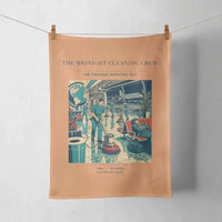 Thumbnail for VINTAGE G4378 - The Midnight Cleaning Crew - Designed Towels design on orange