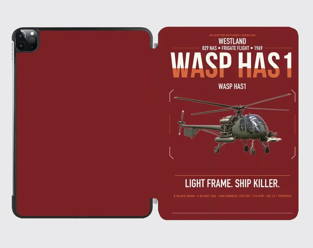 Westland Wasp HAS1 design on dark red ipad tablet case