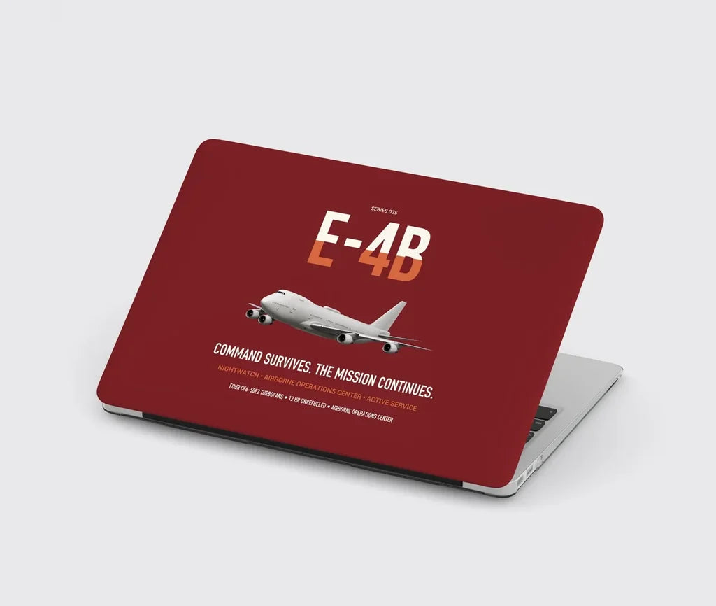 E-4B Nightwatch design on dark red MacBook case