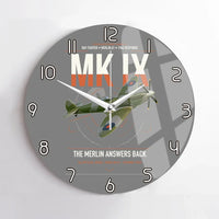 Thumbnail for Supermarine Spitfire Mk IX design on gray no frame wall clock